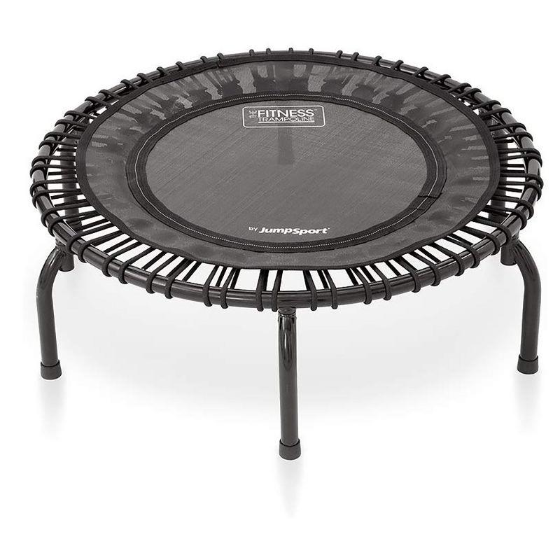 JumpSport 220 In Home Cardio Fitness Rebounder - Mini Trampoline with Handle Bar Accessory, Premium Bungees and Workout DVD