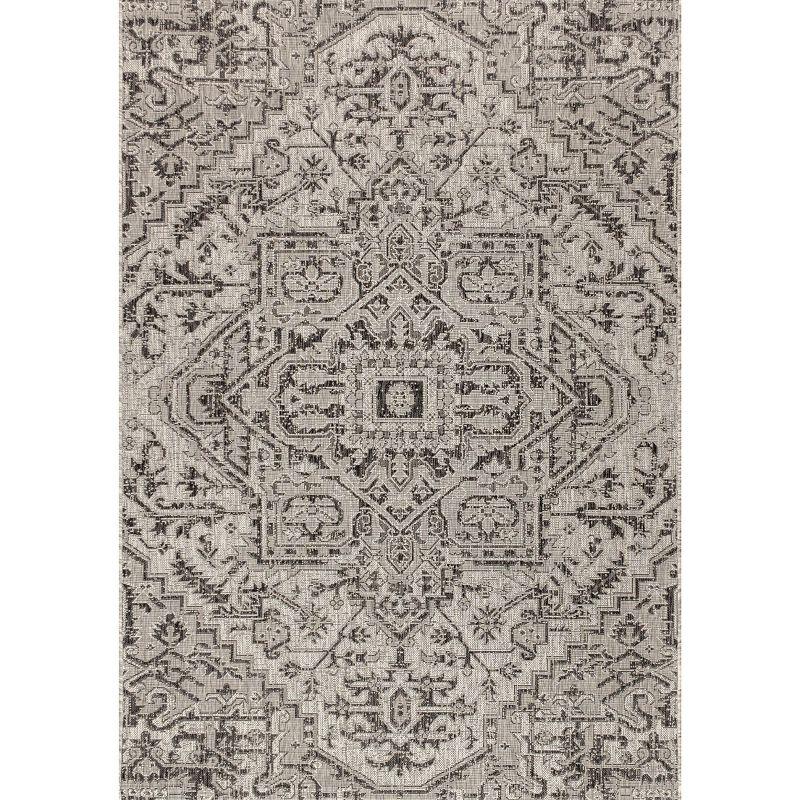 Estrella Bohemian Inspired Medallion Textured Weave Indoor/Outdoor Area Rug - JONATHAN Y