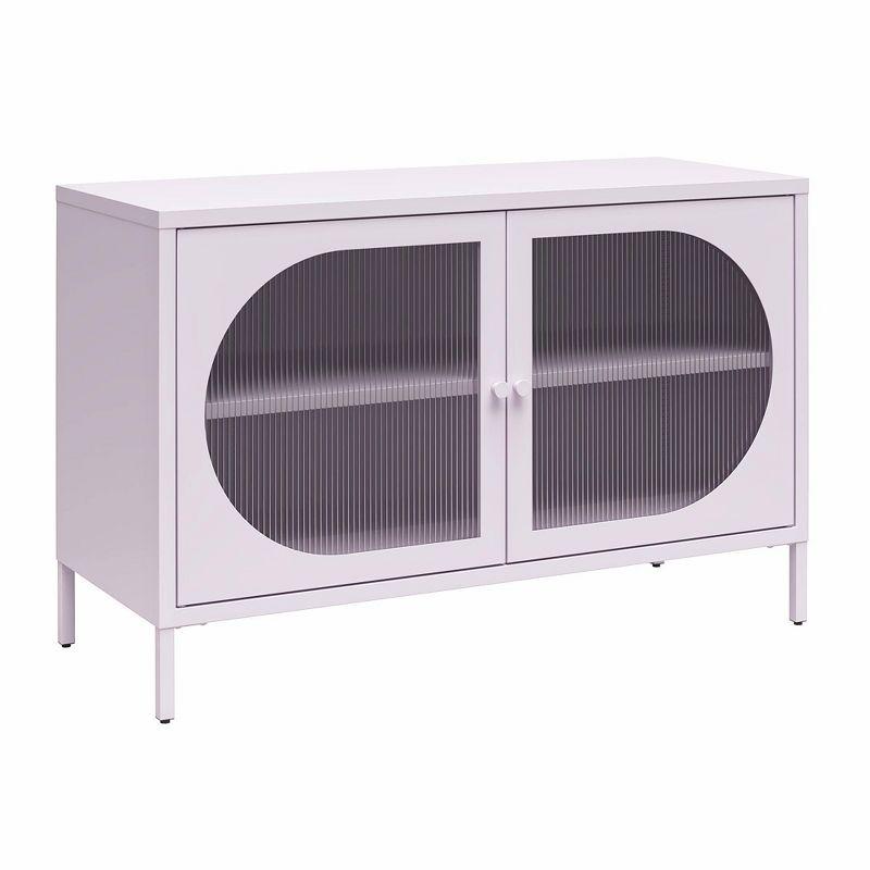 Luna 25.2'' Tall Accent Cabinet with Fluted Glass