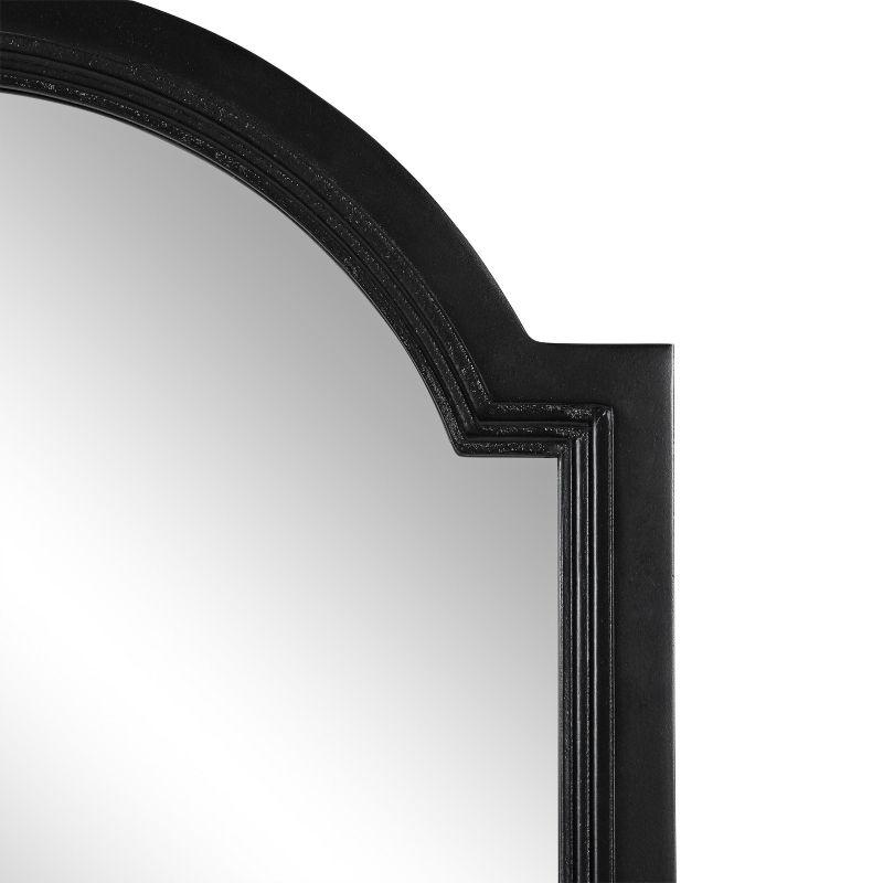 Ohara Arch Black Wood Bathroom Vanity Mirror