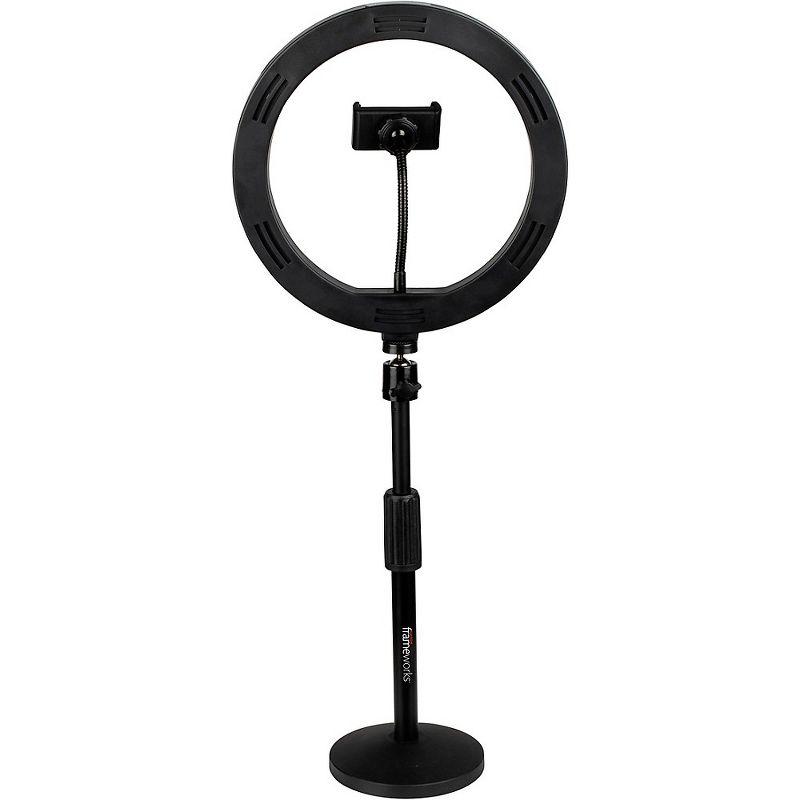 Gator 10" LED Desktop Ring Light Stand With Phone Holder and Compact Weighted Base