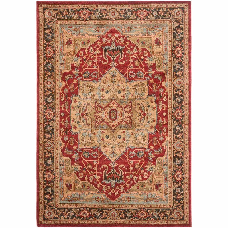 Mahal MAH625 Power Loomed Indoor Area Rug - Natural/Navy - 6'7" round - Safavieh.