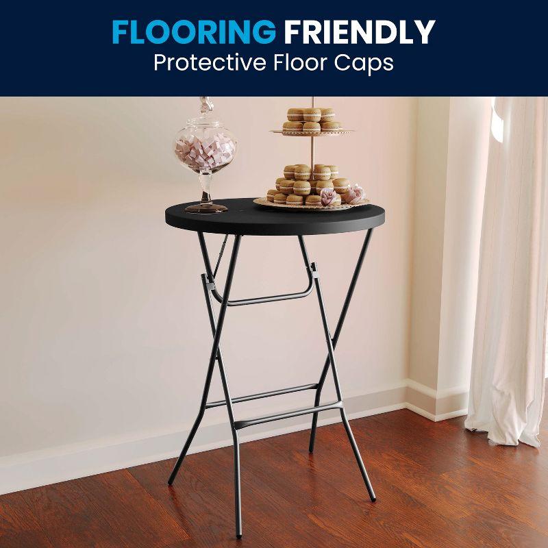 Black and Gray Round Plastic Bar Height Folding Table