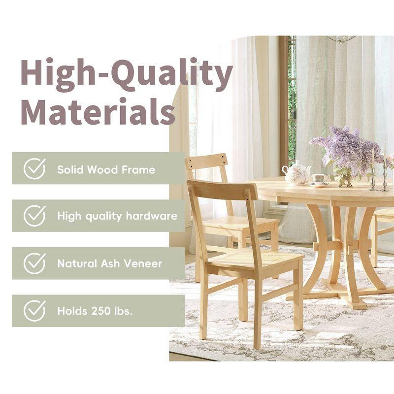 5-Piece Rustic Dining Table Set Extendable Round Pedestal Dining Table With Removable Leaf  Chairs Table Chairs Set For Kitchen Dining Room