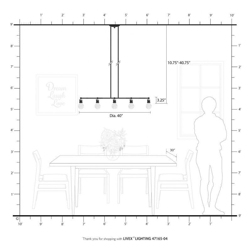 Livex Lighting Lansdale 5 - Light Chandelier in  Black/Brushed Nickel