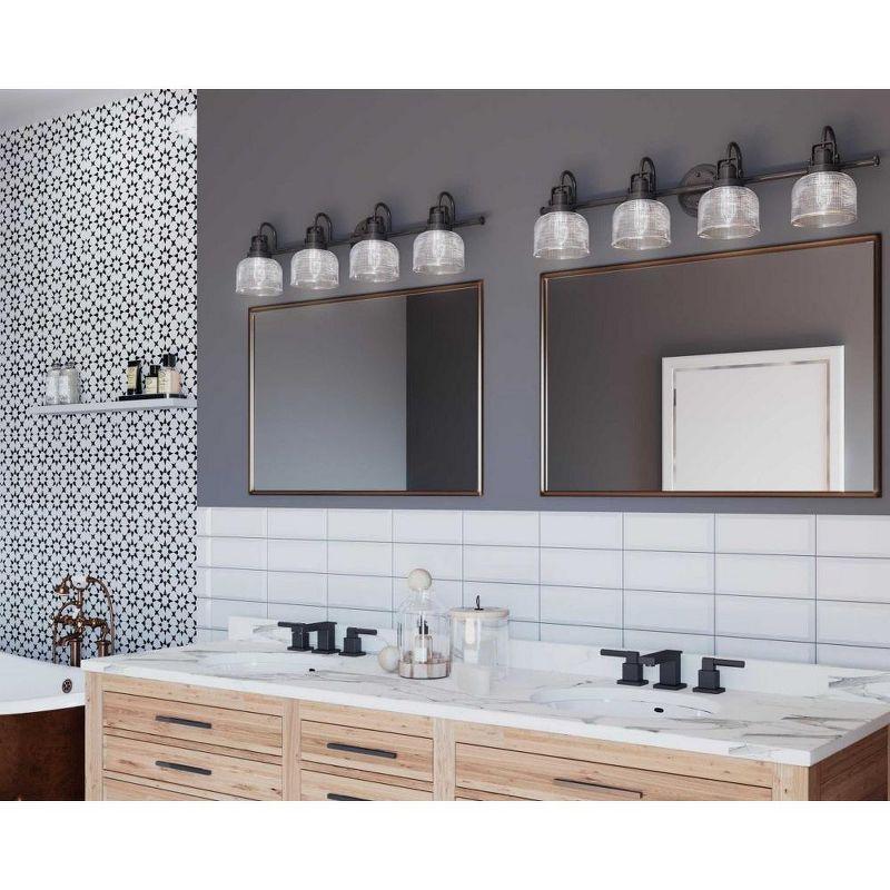 Rosser 4 Light Transparent Dimmable Vanity Light