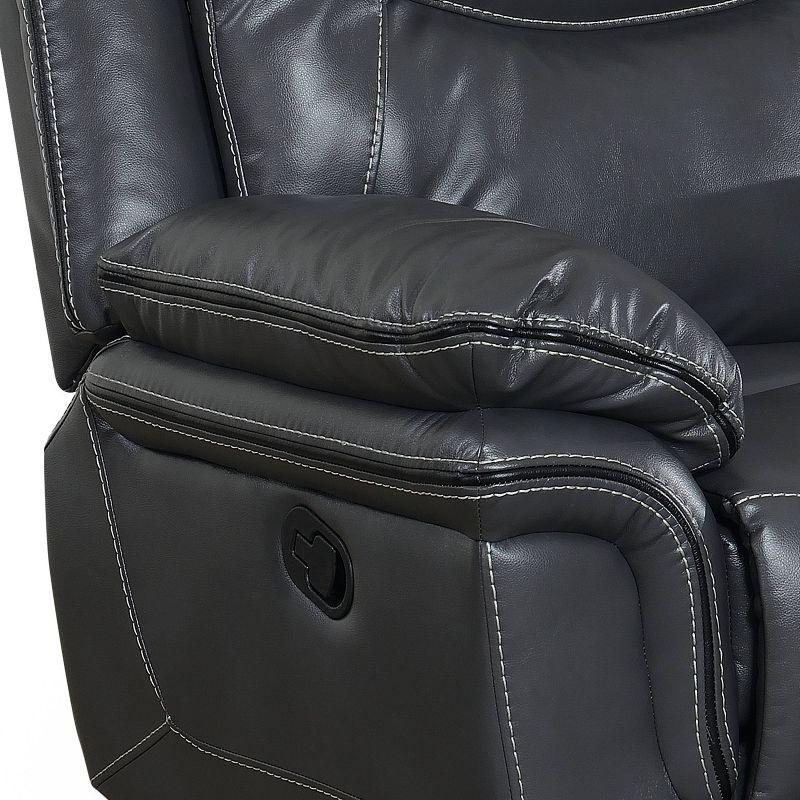 Steve Silver Co. Isabella Upholstered Side Lever Recliner Chair Gray : Faux Leather, Plywood & Iron Frame, 250lb Capacity