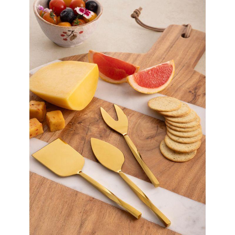 Oslo Gold Stainless Steel Cheese Knives Set of 3