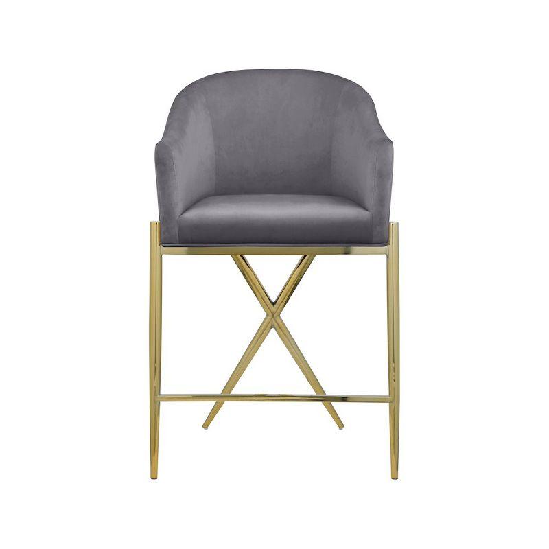 Meridian Furniture,Xavier Grey Velvet Counter Stool