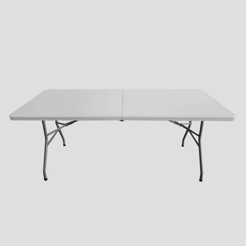 Techni Home 6' Folding Table with Easy-Carry Handle Granite White