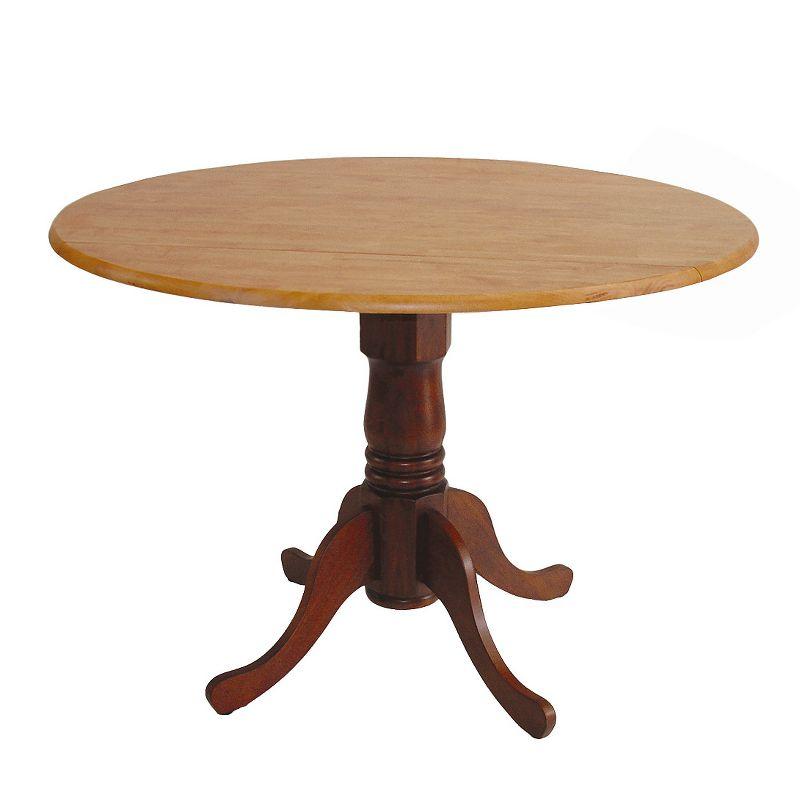 Cottage Charm Espresso Extendable Round Wood Dining Table