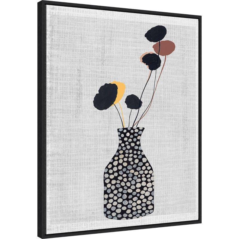 23" x 28" Decorated Vase with Plant II by Melissa Wang Framed Canvas Wall Art Print - Amanti Art: Modern Lithograph, Polystyrene Frame