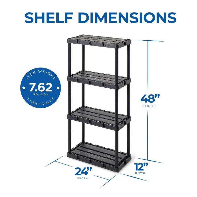 Gracious Living Gracious Living Knect A Shelf Light Fixed Storage 4 Shelf Shelving Unit (4 Pack) (Set of 4)