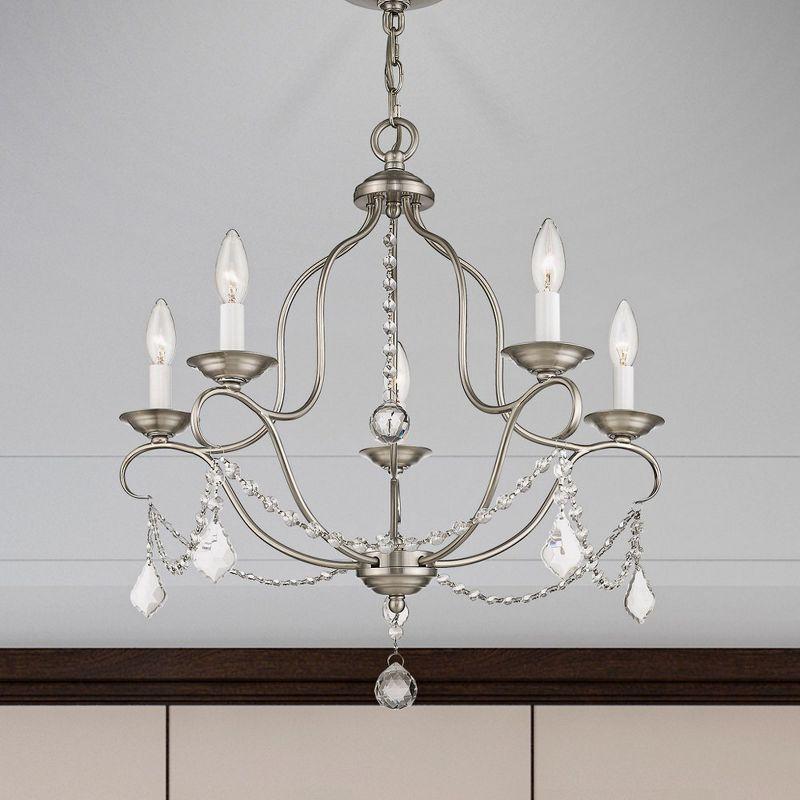 Livex Lighting Chesterfield 5 - Light Chandelier in  Brushed Nickel