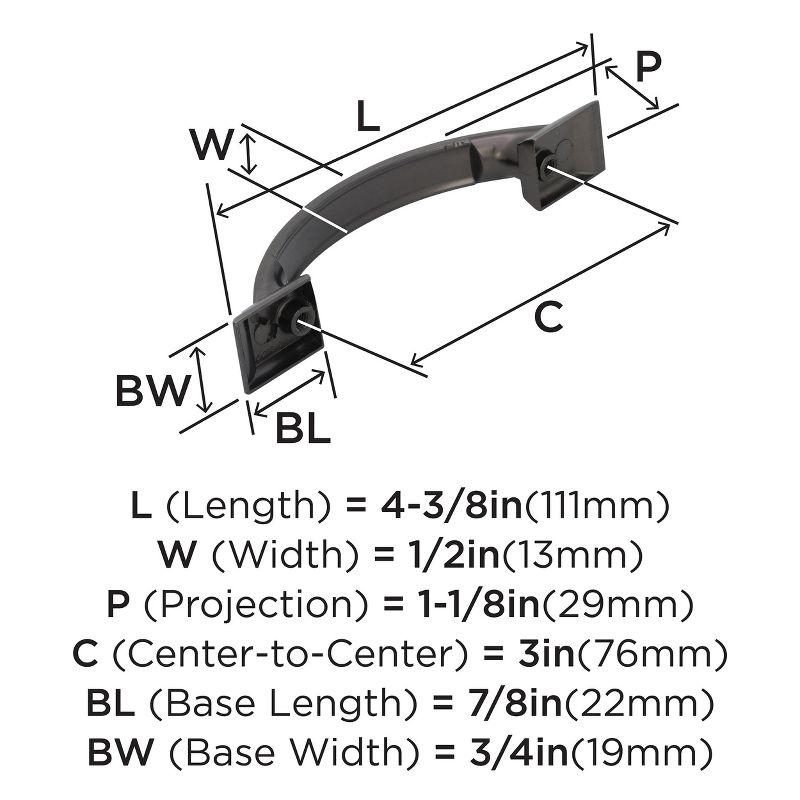 Amerock Candler 3 inch (76mm) Center-to-Center Gunmetal Cabinet Pull