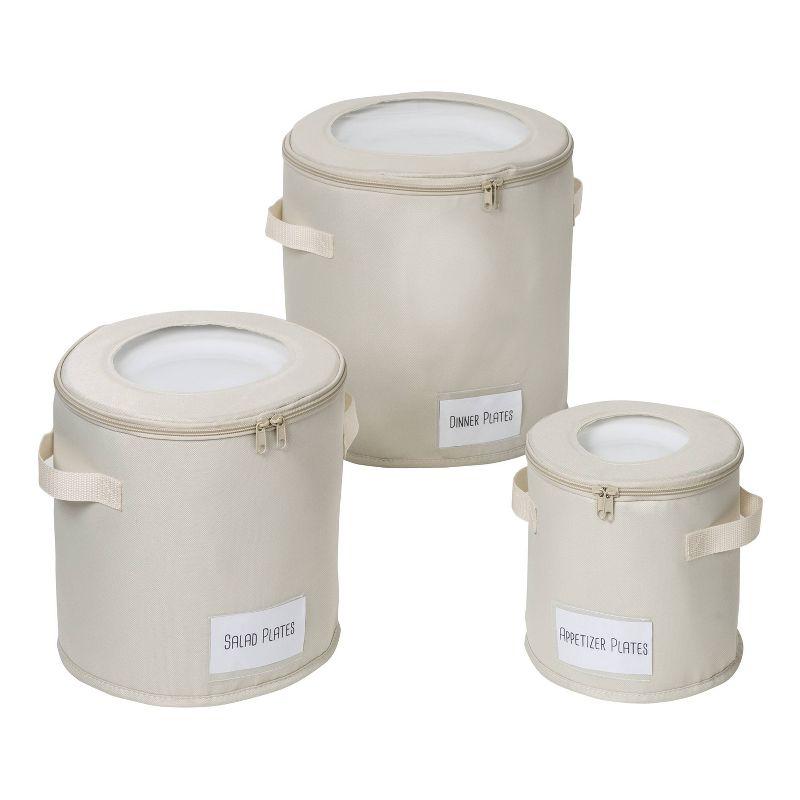 Honey-Can-Do 3pc Round Tableware Storage - Natural