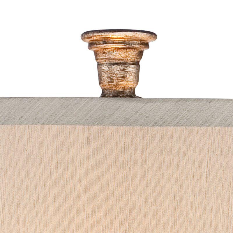 Barnes and Ivy Traditional Table Lamp with LED Nightlight Dimmer 33 3/4" Tall Mercury Glass Off-White Shade for Bedroom Nightstand