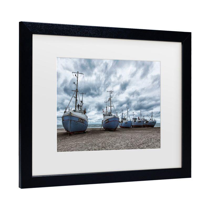 Trademark Fine Art - Leif Londal West Coast Fishing Boats Matted Framed Art