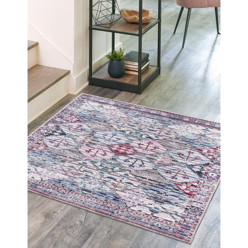 Mangata Maya Colorful Square Chenille Area Rug