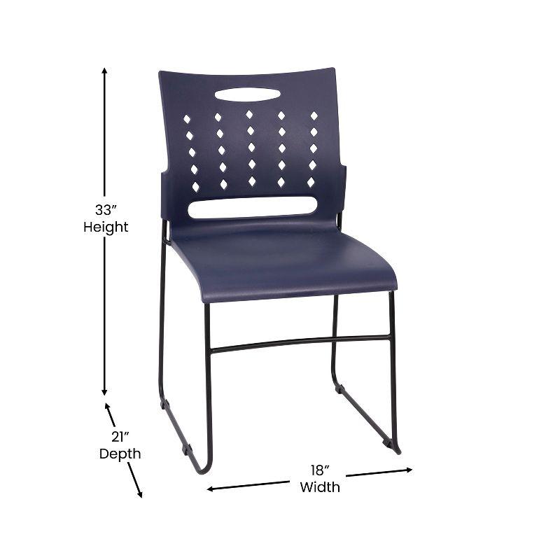 Heidi 881 lb. Capacity Sled Base Stack Chair with Air-Vent Back (Set of 5)