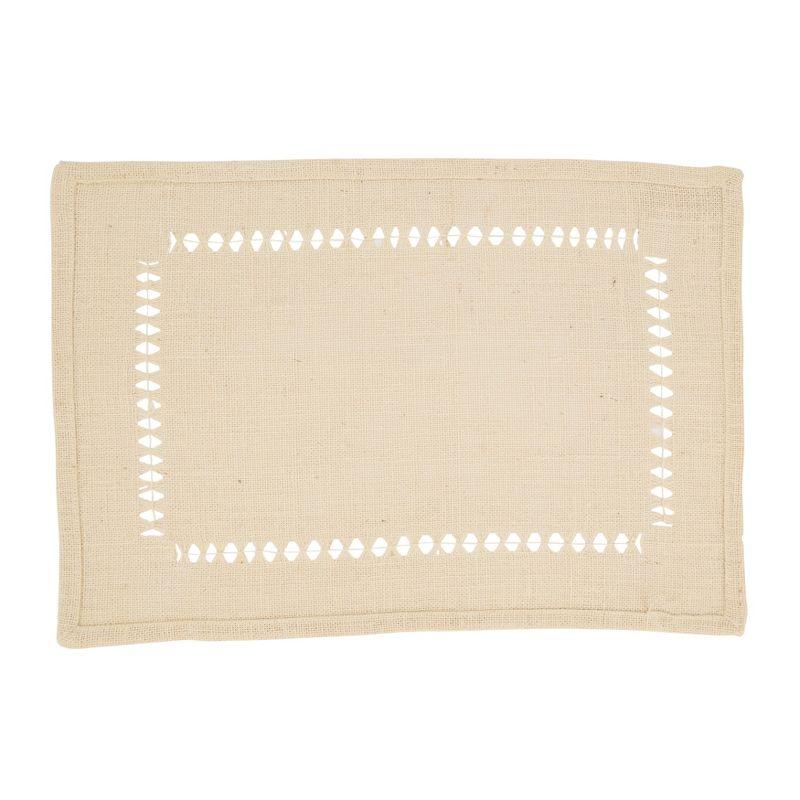 Ivory Jute Hemstitch Rectangle Placemats Set of 4