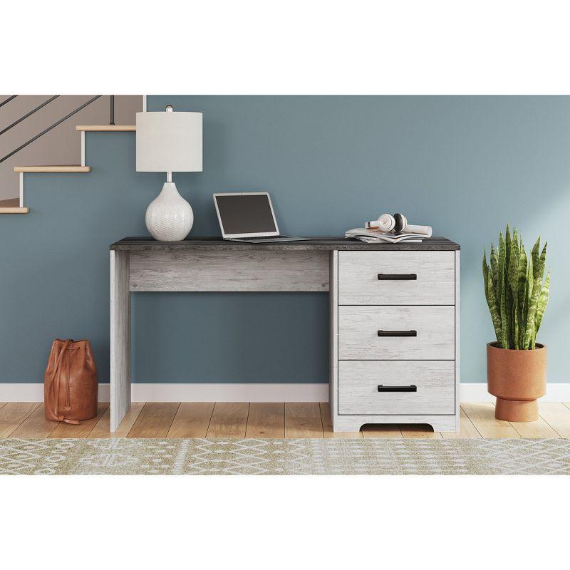 Signature Design by Ashley Shawburn 54" Farmhouse Home Office Desk, White/Charcoal Gray