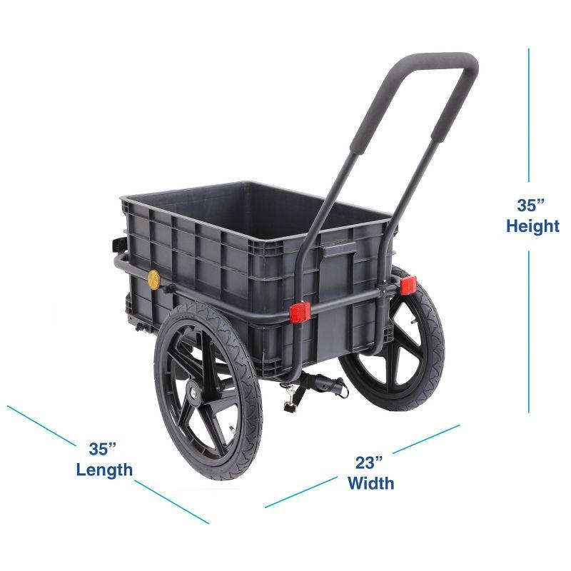 Xspec 2-in-1 Bike Cargo Trailer Pushcart with Tow Hitch and Removable Handlebar