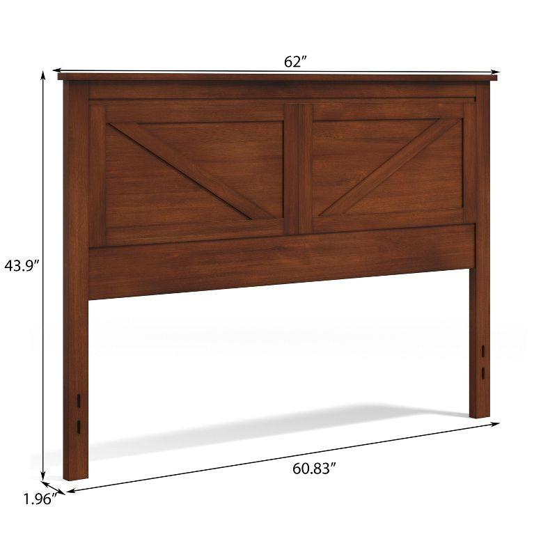 Glenwillow Home Farmhouse Style Wood Panel Headboard in Black, Queen Size