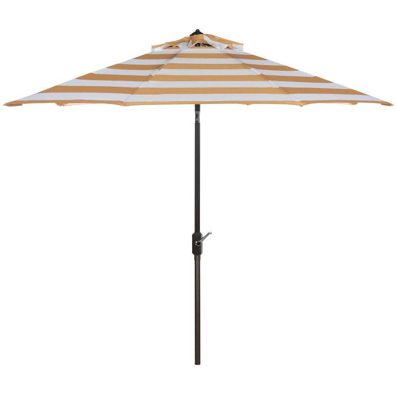 Iris 9ft Orange and White Striped Aluminum Patio Umbrella