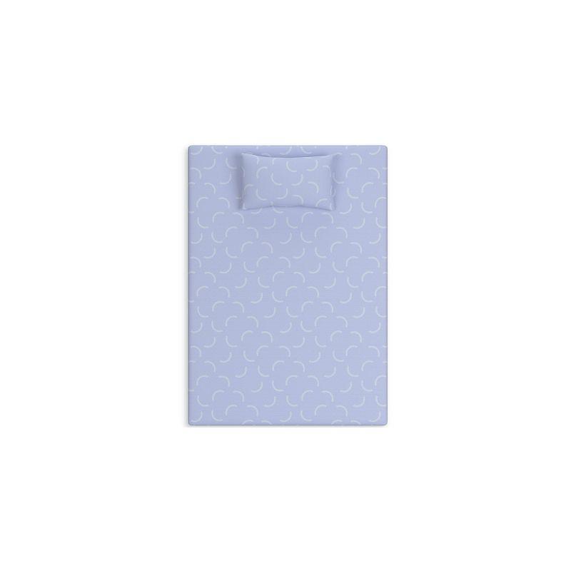 Twin Blue Memory Foam Mattress with Knit Cover and Pillow