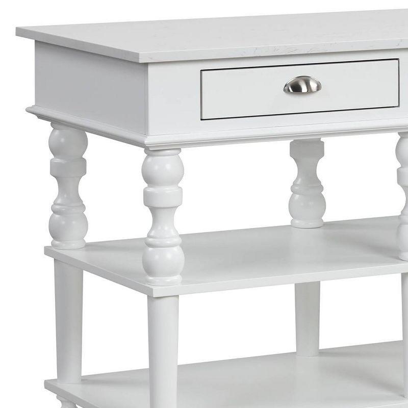 Acme Furniture Rorratt Kitchen Island Marble Top/White Finish