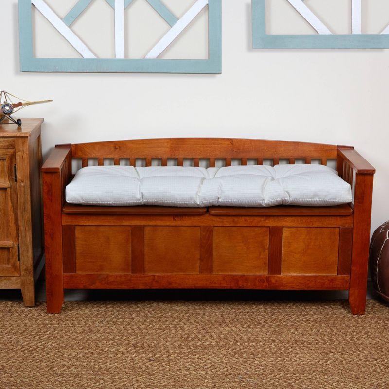 Gripper 43"x14"x3" Non Slip Tufted Omega Universal Bench Cushion Ivory: Solid Rectangle Indoor Seat Cushion, Polyester