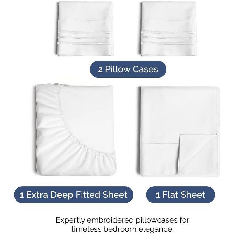 CGK Linens Extra Deep Pocket luxury Sheet Set - Solid Ultra Soft & Cooling Sheet Sets
