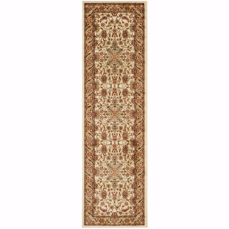 Ivory and Tan Safavid Style Hand-Knotted Synthetic Area Rug