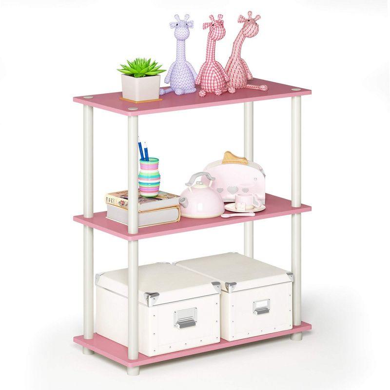 Furinno 3-Tier Industrial Bookcase Compact Bookshlef Multipurpose Open Storage Shelf Display Rack