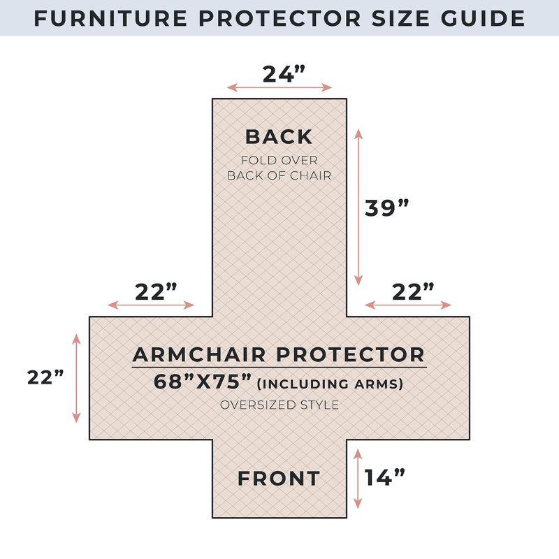 Gray Reversible Patchwork Scalloped Chair Furniture Protector