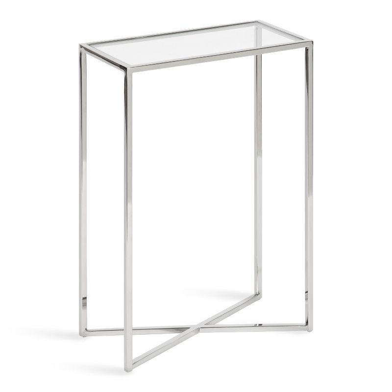 Kate and Laurel Jaspur Rectangle Metal Side Table, 16x8x24, Silver