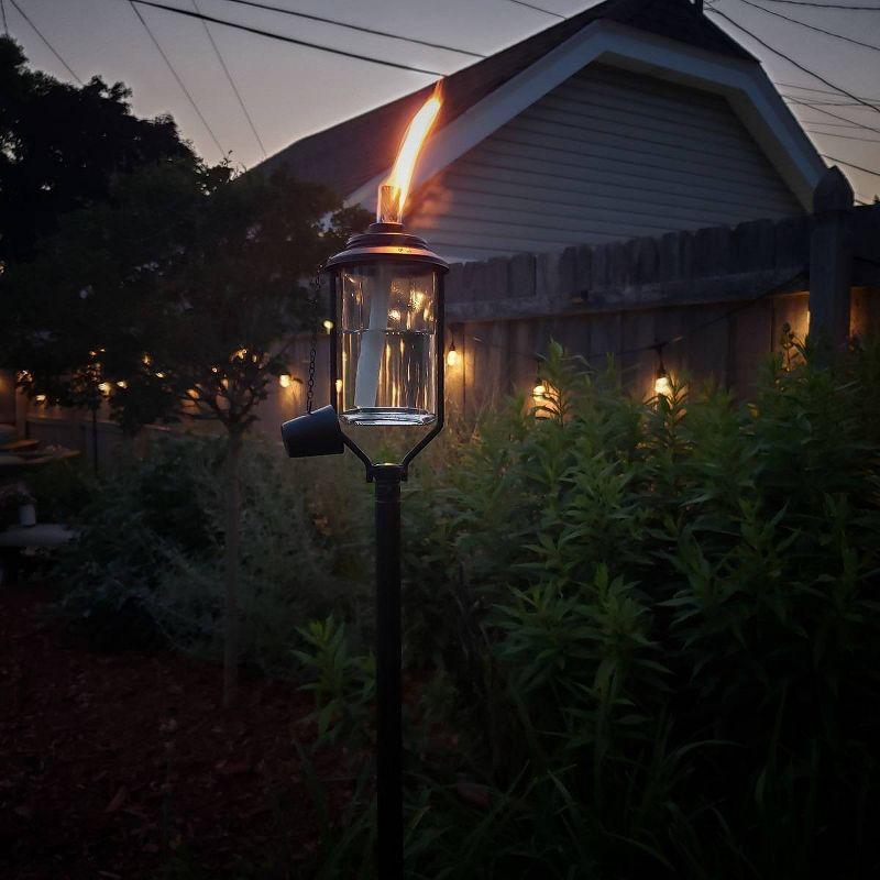 TIKI Simply Glass Torch: Outdoor Stake Torches, Refillable, Kerosene/Lamp Oil Powered, Matte Finish