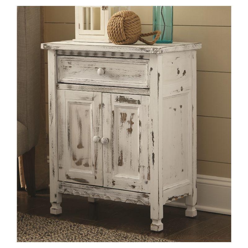 1-drawer Storage Cabinet Hardwood White - Alaterre Furniture: Country Cottage, Dental Work, Pine Frame