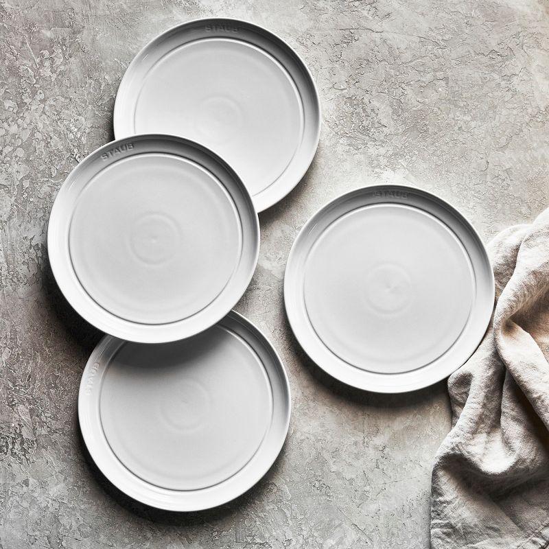 Staub White Stoneware Salad Plates, Set of 4