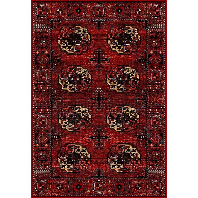 Antique Patina Red Synthetic Rectangular Area Rug 6'7" x 9'0"