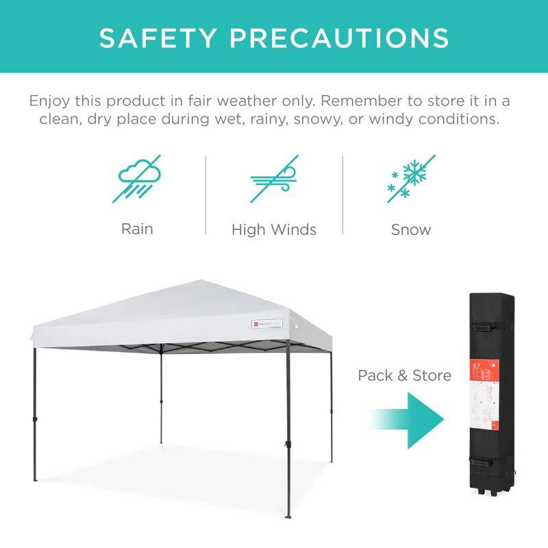 Best Choice Products 10x10ft Easy Setup Pop Up Canopy w/ 1-Button Setup, Wheeled Case, 4 Weight Bags