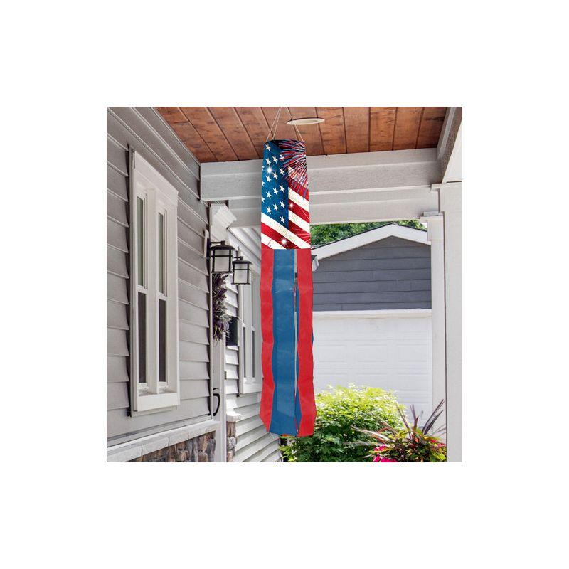 Briarwood Lane Summer 4th of July Stars and Stripes Windsock Wind Twister 40x6