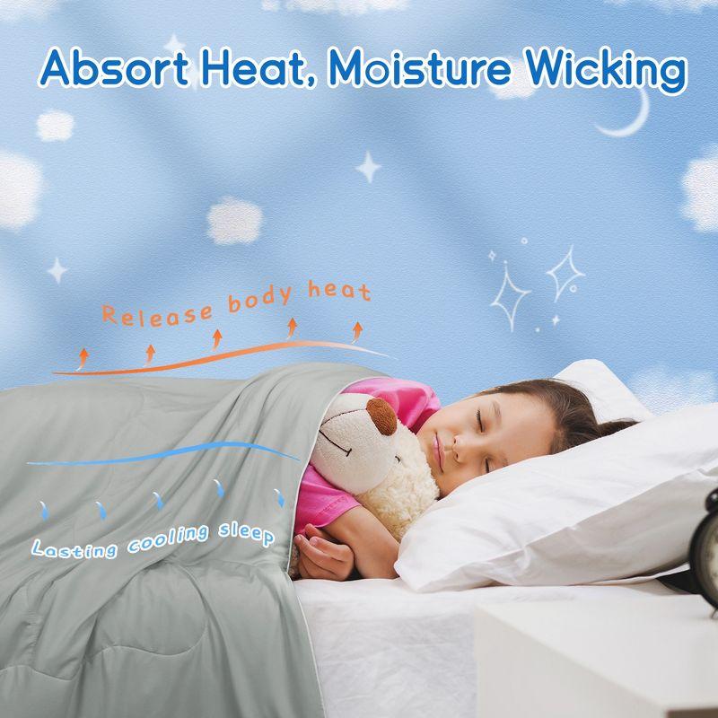 Catalonia Reversible Cooling Blanket, Lightweight Summer Comforter for Hot Sleepers, Silky Soft Summer Duvet Throw Size, 50 x 60 inches, Soft Breathable