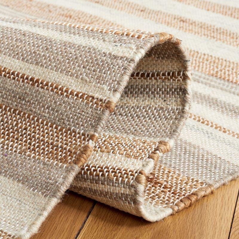 Highland Dunes Grice Hand Woven 50% Jute, 50% Wool Striped Rug