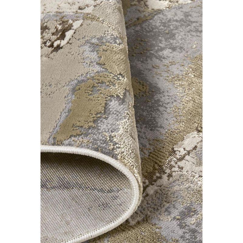 Aura Modern Watercolor Gray/Ivory/Gold Area Rug