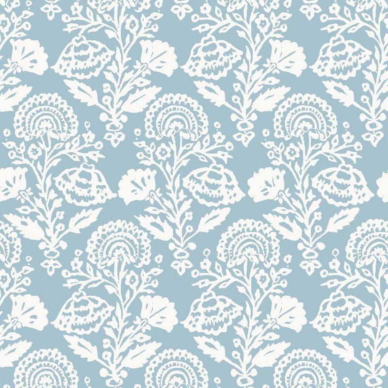 Tempaper & Co.® Floral Damask Removable Peel and Stick Wallpaper, Mint, 28 sq. ft.: Self-Adhesive Vinyl, Botanical Pattern