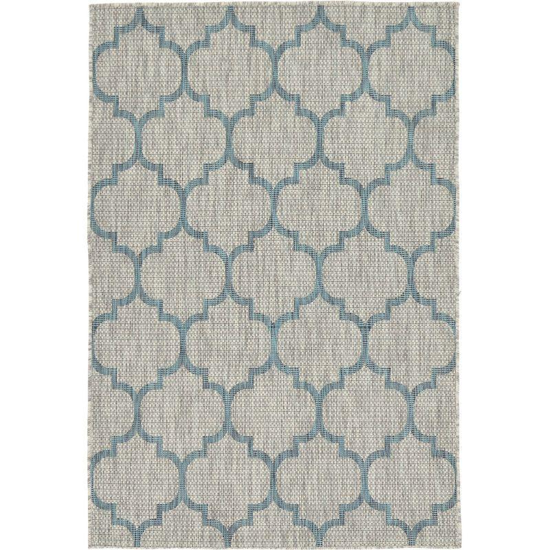 Unique Loom 4' 1 x 6' 1 Rectangle Indoor/Outdoor Trellis Gray Area Rug