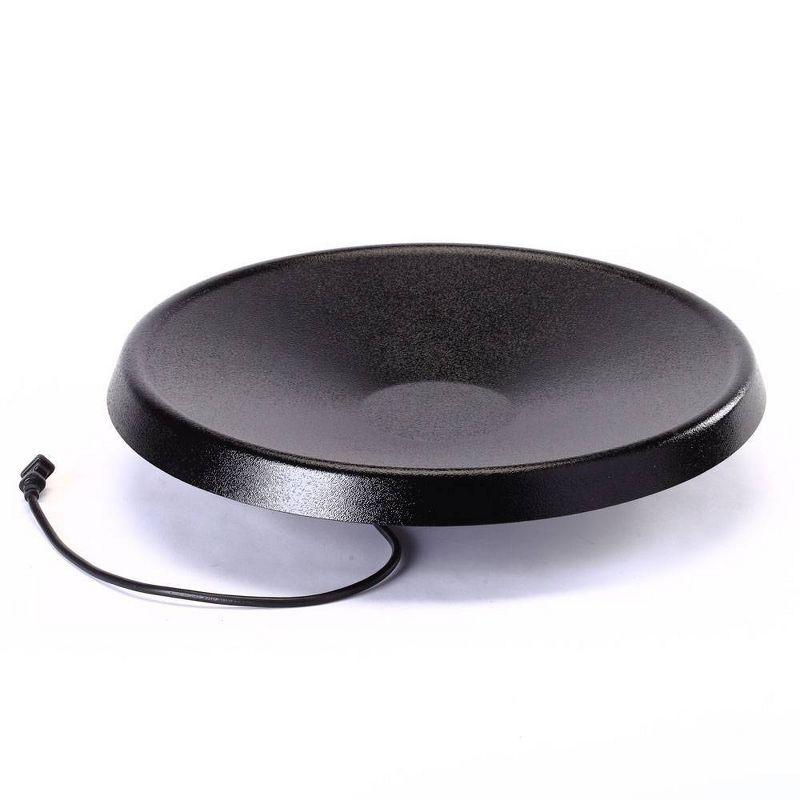 Black 20" Weather-Resistant Heated Bird Bath Bowl