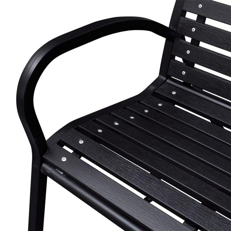 vidaXL Patio Bench, Black 45.7" Steel and WPC